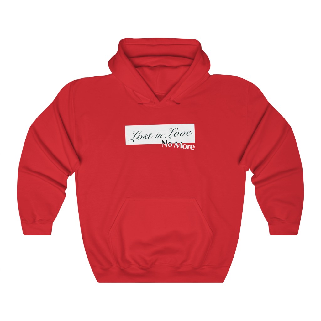 red lost in love sweatshirt